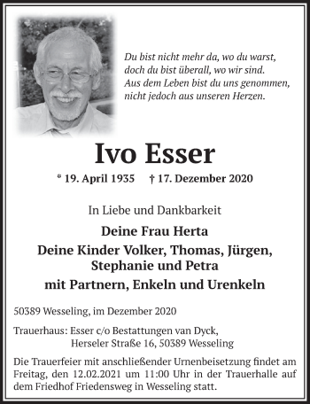 Anzeige von Ivo Esser von  Schlossbote/Werbekurier 