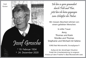 Anzeige von Josef Grosche von  Blickpunkt Euskirchen 