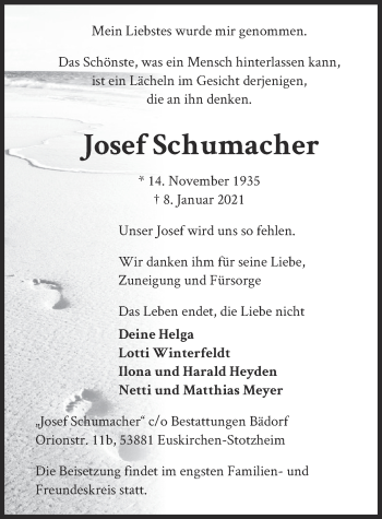 Anzeige von Josef Schumacher von  Blickpunkt Euskirchen 