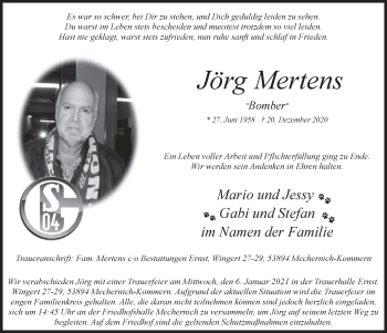 Anzeige von Jörg Mertens von  Blickpunkt Euskirchen 