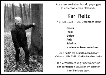 Anzeige von Karl Reitz von  Blickpunkt Euskirchen 