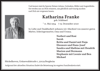 Anzeige von Katharina Franke von  Werbepost 