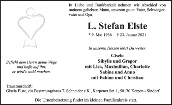 Anzeige von L. Stefan Elste von  Werbepost 