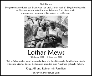 Anzeige von Lothar Mews von  Blickpunkt Euskirchen 