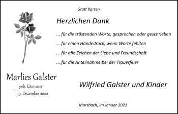 Anzeige von Markes Galster von  Lokalanzeiger 