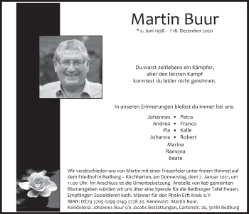 Anzeige von Martin Buur von  Werbepost 