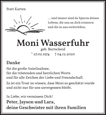 Anzeige von Moni Wasserfuhr von  Werbepost 