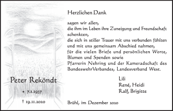 Anzeige von Peter Reköndt von  Schlossbote/Werbekurier 