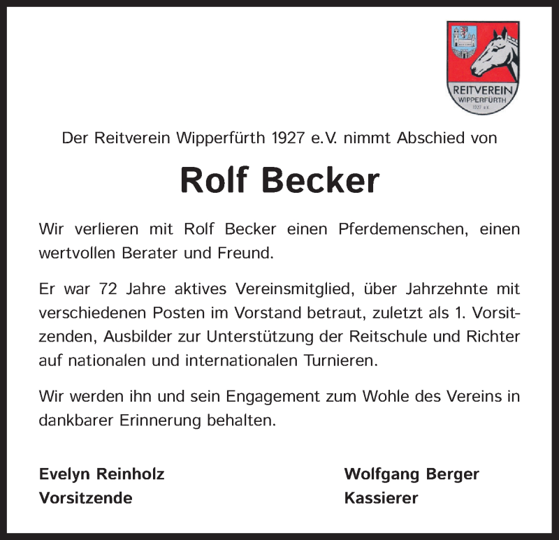  Traueranzeige für Rolf Becker vom 30.01.2021 aus Kölner Stadt-Anzeiger / Kölnische Rundschau / Express