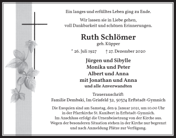 Anzeige von Ruth Schlömer von  Werbepost 