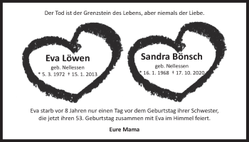 Anzeige von Sandra Bönsch von  Kölner Wochenspiegel 