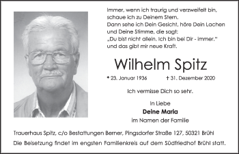 Anzeige von Wilhelm Spitz von  Schlossbote/Werbekurier 