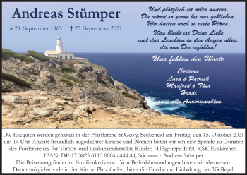 Anzeige von Andreas Stümper von Kölner Stadt-Anzeiger / Kölnische Rundschau / Express