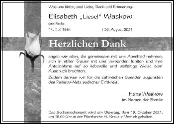 Anzeige von Elisabeth Waskow von  Blickpunkt Euskirchen 