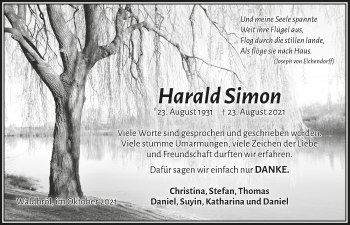 Anzeige von Harald Simon von  Lokalanzeiger 