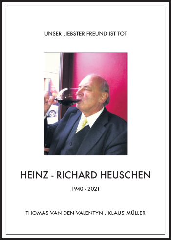 Anzeige von Heinz-Richard Heuschen von Kölner Stadt-Anzeiger / Kölnische Rundschau / Express