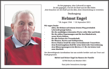 Anzeige von Helmut Engel von Kölner Stadt-Anzeiger / Kölnische Rundschau / Express