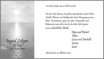 Anzeige von Ingrid Löltgen von  Blickpunkt Euskirchen 