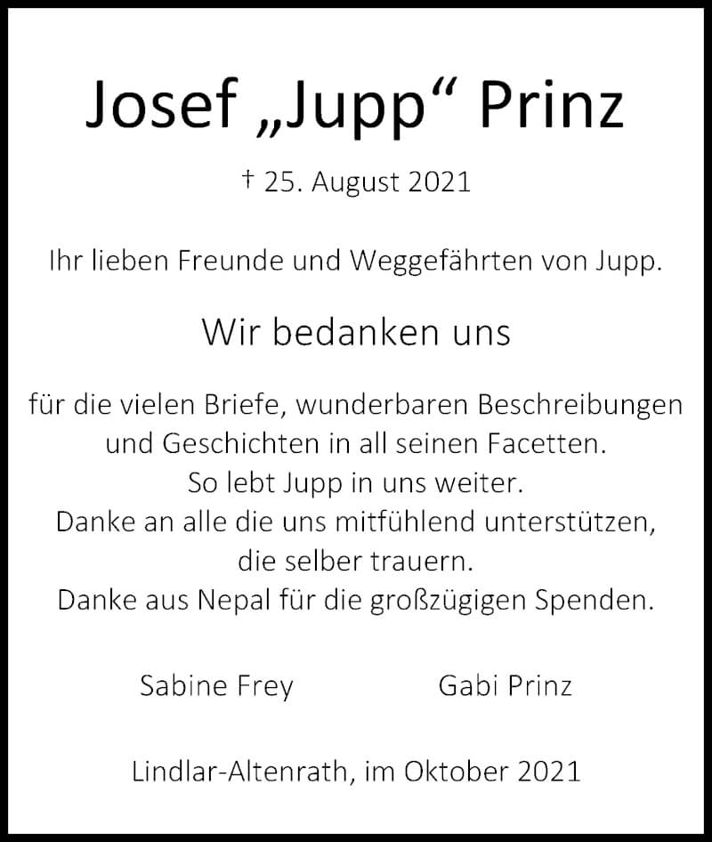  Traueranzeige für Josef Prinz vom 18.07.2023 aus Kölner Stadt-Anzeiger / Kölnische Rundschau / Express