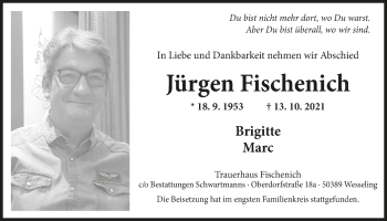 Anzeige von Jürgen Fischenich von  Schlossbote/Werbekurier 