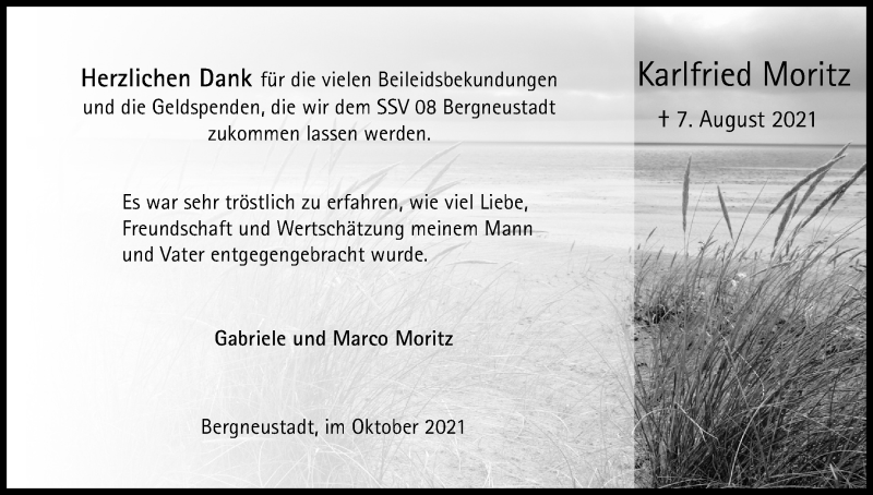  Traueranzeige für Karlfried Moritz vom 02.10.2021 aus Kölner Stadt-Anzeiger / Kölnische Rundschau / Express