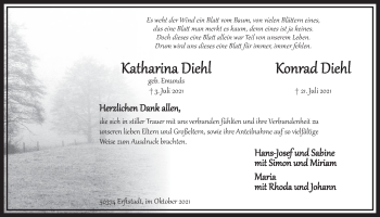 Anzeige von Konrad Diehl von  Werbepost 
