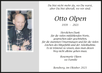 Anzeige von Otto Olpen von  Bergisches Handelsblatt 
