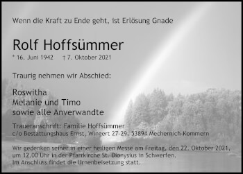 Anzeige von Rolf Hoffsümmer von  Blickpunkt Euskirchen 