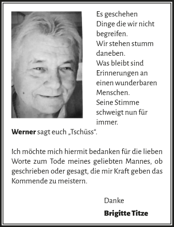 Anzeige von Werner  von  Extra Blatt 