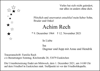 Anzeige von Achim Rech von  Blickpunkt Euskirchen 