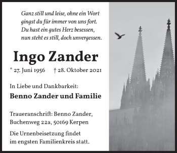 Anzeige von Ingo Zander von  Werbepost 