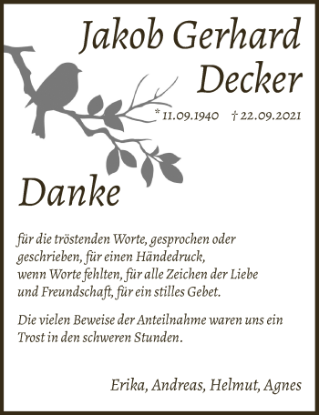 Anzeige von Jakob Decker von  Blickpunkt Euskirchen 