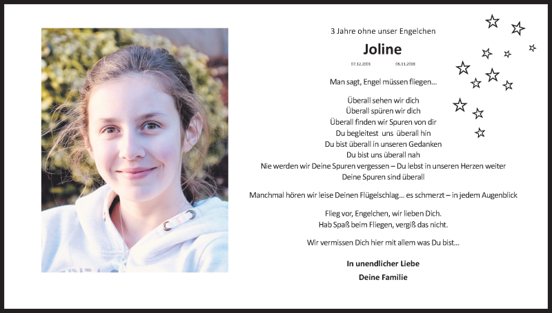  Traueranzeige für Joline Schöngen vom 18.07.2023 aus Kölner Stadt-Anzeiger / Kölnische Rundschau / Express