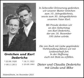 Anzeige von Karl Dederichs von  Blickpunkt Euskirchen 