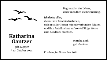 Anzeige von Katharina Gantzer von Kölner Stadt-Anzeiger / Kölnische Rundschau / Express