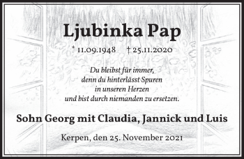 Anzeige von Ljubinka Pap von  Werbepost 