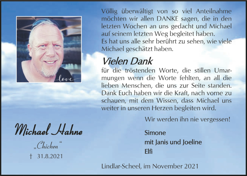  Traueranzeige für Michael Hahne vom 18.07.2023 aus  Anzeigen Echo 