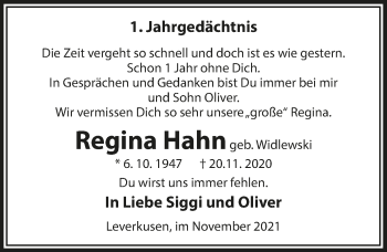 Anzeige von Regina Hahn von  Lokale Informationen 