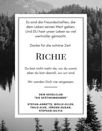 Anzeige von Richie  von Kölner Stadt-Anzeiger / Kölnische Rundschau / Express