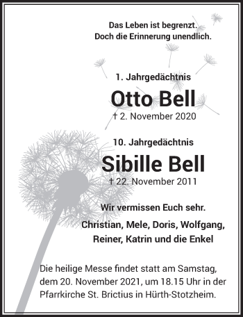 Anzeige von Sibille Bell von  Wochenende 