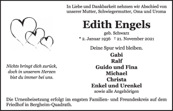 Anzeige von Edith Engels von  Werbepost 
