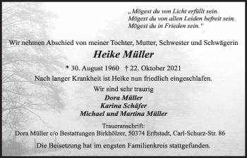 Anzeige von Heike Müller von  Werbepost 