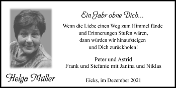 Anzeige von Helga Müller von  Blickpunkt Euskirchen 