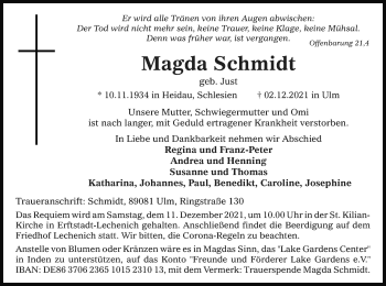 Anzeige von Magda Schmidt von Kölner Stadt-Anzeiger / Kölnische Rundschau / Express