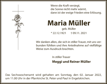 Anzeige von Maria Müller von  Anzeigen Echo 
