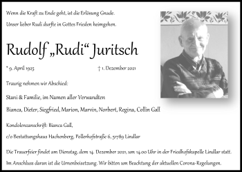 Anzeige von Rudolf Juritsch von Kölner Stadt-Anzeiger / Kölnische Rundschau / Express