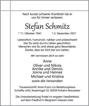 Anzeige von Stefan Schmitz von  Werbepost 