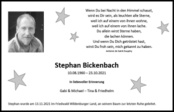 Anzeige von Stephan Bickenbach von  Anzeigen Echo 
