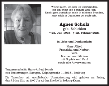 Anzeige von Agnes Scholz von  Werbepost 