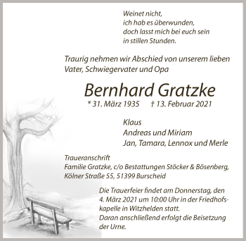 Anzeige von Bernhard Gratzke von  Lokale Informationen 